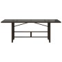 Mesa de jardín superficie de vidrio ratán PE marrón 190x80x74cm