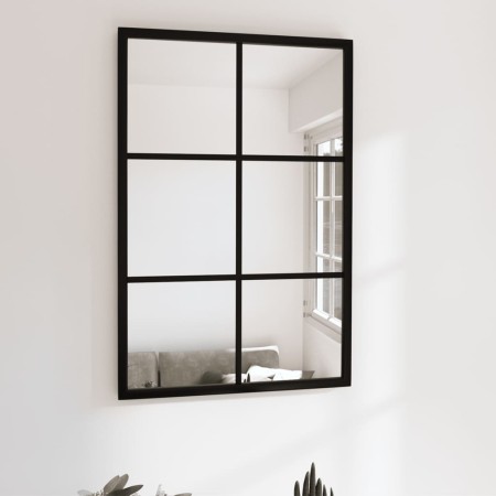 Espejo de pared metal negro 60x40 cm