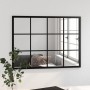 Espejo de pared metal negro 80x60 cm