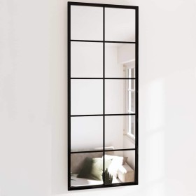 Espejo de pared metal negro 100x40 cm
