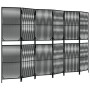 Biombo de 6 paneles ratán sintético negro