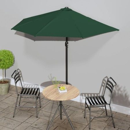 Halbrunder Balkonschirm aus grünem Aluminium, 270 x 144 cm von vidaXL, Sonnenschirme - Ref: Foro24-44588, Preis: 67,82 €, Rab...