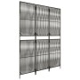 Biombo de 3 paneles ratán sintético gris