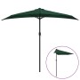Sombrilla de balcón semicircular palo aluminio verde 270x144cm de vidaXL, Sombrillas - Ref: Foro24-44588, Precio: 67,82 €