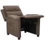 Sillón reclinable de tela gris taupe