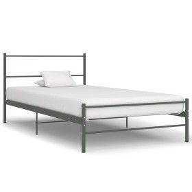 Graues Metallbettgestell 100x200 cm von vidaXL, Betten und Lattenroste - Ref: Foro24-284685, Preis: 78,27 €, Rabatt: %