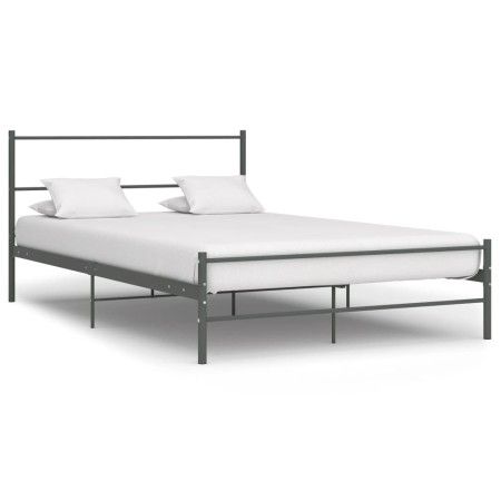 Gray metal bed frame 120x200 cm by vidaXL, Beds and slatted bases - Ref: Foro24-284686, Price: 90,33 €, Discount: %