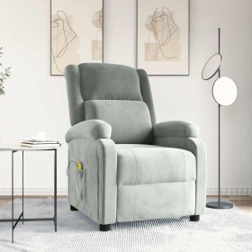 Sillón de masaje de terciopelo gris claro