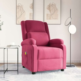 Sillón de masaje de terciopelo rojo tinto
