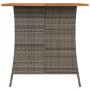 Set comedor de jardín 5 piezas con cojines ratán sintético gris