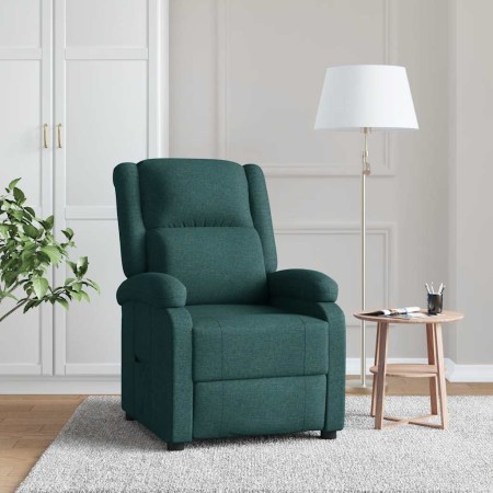 Sillón reclinable de tela verde oscuro