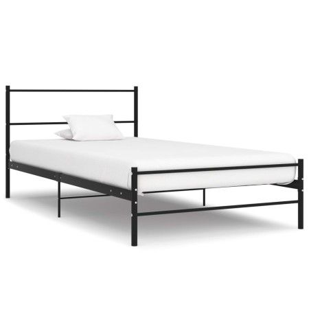 Estructura de cama de metal negro 100x200 cm de vidaXL, Camas y somieres - Ref: Foro24-284689, Precio: 87,39 €, Descuento: %