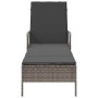Tumbona con cojín Gris 157 x 55 x 92cm ratán sintético