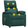 Sillón de masaje de tela verde oscuro