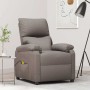 Sillón de masaje reclinable de tela gris taupé