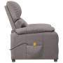 Sillón de masaje reclinable de tela gris taupé