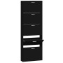 Mueble zapatero madera contrachapada negro 59x17x169 cm