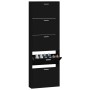 Mueble zapatero madera contrachapada negro 59x17x169 cm