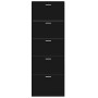 Mueble zapatero madera contrachapada negro 59x17x169 cm