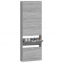 Mueble zapatero madera contrachapada gris Sonoma 59x17x169 cm