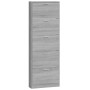Mueble zapatero madera contrachapada gris Sonoma 59x17x169 cm