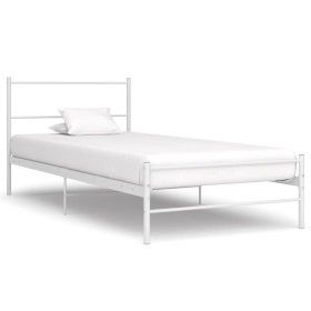Bettgestell aus weißem Metall, 100 x 200 cm von vidaXL, Betten und Lattenroste - Ref: Foro24-284693, Preis: 67,19 €, Rabatt: %