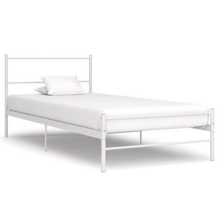 Bettgestell aus weißem Metall, 100 x 200 cm von vidaXL, Betten und Lattenroste - Ref: Foro24-284693, Preis: 67,19 €, Rabatt: %