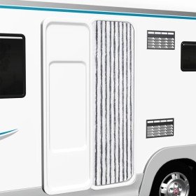 Cortina mosquitera de chenilla gris y blanca 56x185 cm Cortina mosquitera de chenilla gris y blanca 56x185 cm