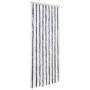 Cortina mosquitera de chenilla gris y blanca 56x185 cm