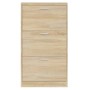Mueble zapatero madera contrachapada color roble 59x17x108 cm