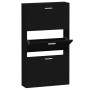 Mueble zapatero madera contrachapada negro 59x17x108 cm