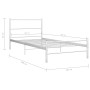 Bettgestell aus weißem Metall, 100 x 200 cm von vidaXL, Betten und Lattenroste - Ref: Foro24-284693, Preis: 67,19 €, Rabatt: %