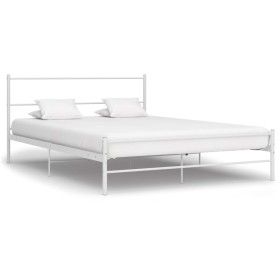 Estructura de cama de metal blanco 120x200 cm