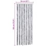 Cortina mosquitera de chenilla gris y blanca 56x185 cm