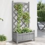 Jardinera con enrejado madera maciza de abeto gris en Maceteros y jardineras | Comprar online en Foro24