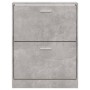 Mueble zapatero madera contrachapada gris hormigón 59x17x81 cm
