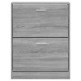 Mueble zapatero madera contrachapada gris Sonoma 59x17x81 cm