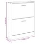 Mueble zapatero madera contrachapada gris Sonoma 59x17x81 cm