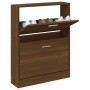 Mueble zapatero madera contrachapada marrón roble 59x17x81 cm