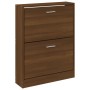 Mueble zapatero madera contrachapada marrón roble 59x17x81 cm