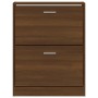 Mueble zapatero madera contrachapada marrón roble 59x17x81 cm