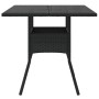 Mesa de jardín superficie de vidrio ratán PE negro 80x80x75 cm