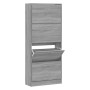 Mueble zapatero madera contrachapada gris Sonoma 63x24x147 cm