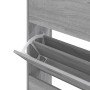 Mueble zapatero madera contrachapada gris Sonoma 63x24x147 cm