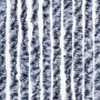 Cortina mosquitera chenilla azul blanco y plateada 56x185 cm