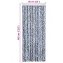 Cortina mosquitera chenilla azul blanco y plateada 56x185 cm