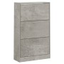 Mueble zapatero madera contrachapada gris hormigón 63x24x103 cm