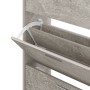 Mueble zapatero madera contrachapada gris hormigón 63x24x103 cm