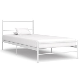 Estructura de cama de metal blanca 90x200 cm