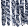 Cortina mosquitera chenilla azul blanco y plateado 90x220 cm